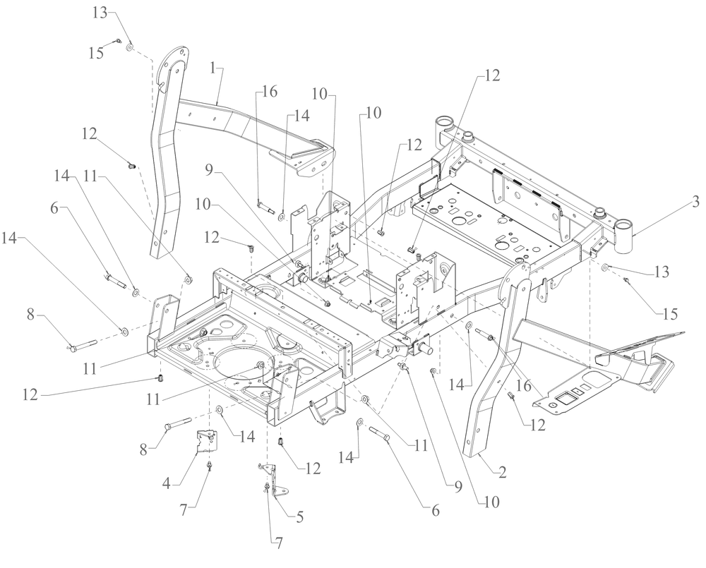 Frame Diagram and Parts List for (47TSCAB6A10)(2023) Cub Cadet Lawn Tractor
